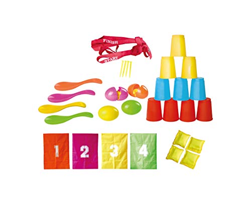 Knorrtoys 56000 - Party Set - "Fun" 32teilig, Sackhüpfen, Eierlaufen, Dosenwerfen, [Mo]