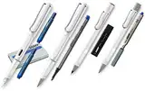 Lamy Safari Set [Füller + Kugelschreiber + Tintenroller + Bleistift] (inkl. Ersatzminen + Patronen, Weiß - White)