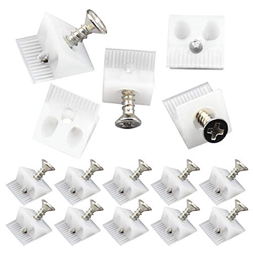 100Pcs Rückwandverbinder, Schrankrückwand Schubladen Keile für Durchhängende Schubladenböden, Kunststoff Rückwandhalter mit Schrauben für Reparaturschränke, Bücherregale, Schubladen und Schrankböden