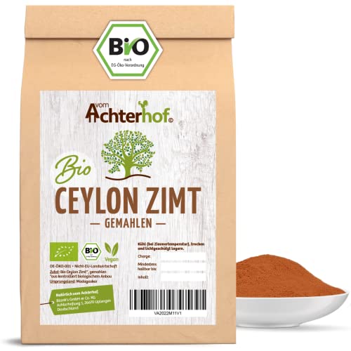 Ceylon Zimt Bio gemahlen 100g | fein gemahlener Ceylon-Zimt in hoher Bio-Qualität | für süße & herzhafte Speisen | vom Achterhof