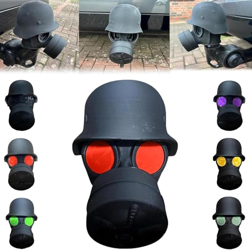 Anhängerkupplung Abdeckung Lustig Gasmaske Helm Anhängerkupplung Schild, Universal Anhängerkupplung Kappe Ø 50 mm für Anhänger PKW LKW RV Kunststoff Abdeckung Anhängerkupplung (Rot)