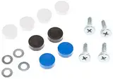 Utsch 535050 Kennzeichenschrauben 4-er Set M4,8X16 mit Abdeckung, Weiß, Blau, Schwarz