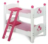 Bayer Chic 2000 - Puppen-Etagenbett für Baby-Puppen bis 48 cm, Puppenbett, Puppenmöbel, Puppenzubehör, Fiori, weiß, pink, Twin