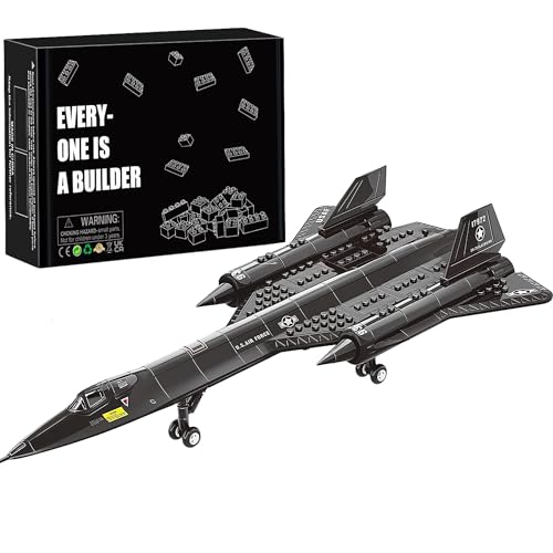 SR-71 Flugzeug Blackbird Kampfjet Klemmbausteine,1:74 Jet Flugzeug Modellbausatz Klemmbausteine Kampfflugzeug Bausteinset Spielzeug Geschenke für ab 6+ Jahren Kinder,Jungen or Erwachsene