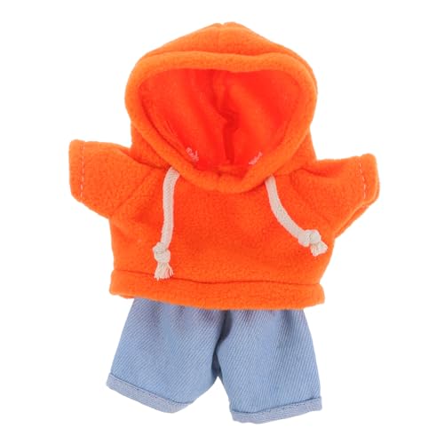 UPKOCH 1 Set Süßer Bären Puppen Kapuzenpullover Und Jeans Outfit Plüschtier Kleidung Lässige Puppenkleidung Puppen Kapuzenjacke Und Hose Für 20 cm Große Mini Plüschtiere