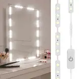 Viugreum Led Spiegelleuchte, Dimmbar spiegel beleuchtung mit 60 Leds, 10FT Länge Make Up Licht, 6000K Kaltweiß LED Schminkspiegel Kit