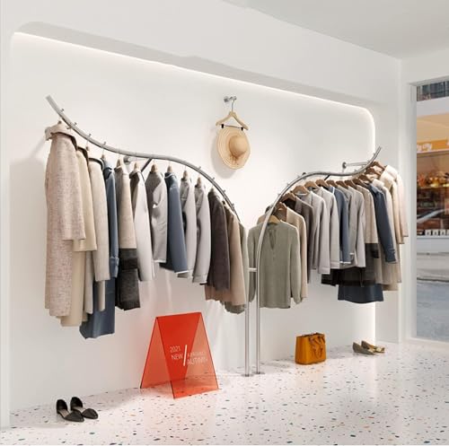 DFGHNBVC Kreative Kleiderständer Für Kinderboutiquen, Wandmontiertes Kleideraufhängesystem Aus Industrierohren, Kleiderständer Für Den Einzelhandel (A 230 cm/9, A230 Cm/90,5 Zoll)