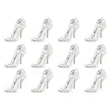 TOYANDONA 12Pcs Mini Cinderella Prinzessin Inspiriert Pantoffel Kunststoff Hohe Ferse Schuh Ornament für Hochzeiten Geburtstag Event Party Favors Dekoration