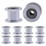 Piuluvor® GT2 Pulley 10mm, GT2 Riemenscheibe Aluminum Zahnloses Idler 20 Zähne 5mm Bore für 3D Drucker 10mm Breite GT2 Zahnriemen (10 Stück)