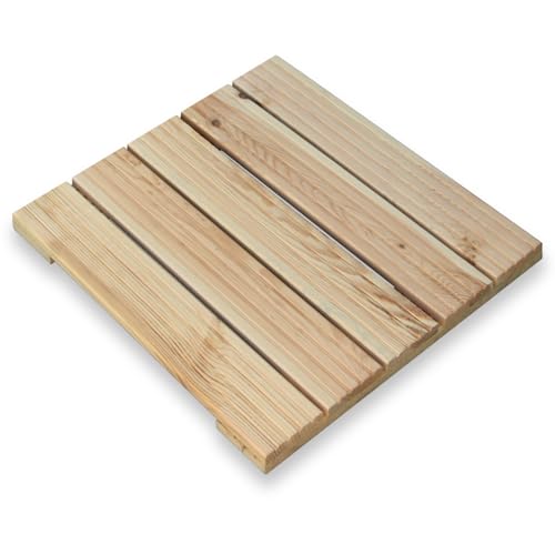 holz4home® Holzfliese Kiefernholz 47,5x47,5 cm I Terrassenfliese aus Holz I Terrassendiele Aussen Witterungsbeständig & Rutschfest