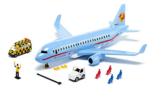 siku 5402, Verkehrsflugzeug mit Zubehör, Kunststoff, Hellblau, Viele Funktionen, Kombinierbar mit siku-Modellen in unterschiedlichen Maßstäben