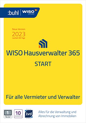 WISO Hausverwalter 365 Start - modernes Mieter-Management für bis zu 10 Wohnungen (Version 2023 | PC Aktivierungscode per Email)