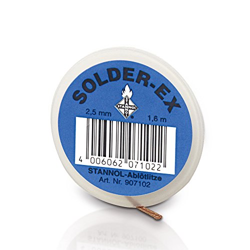 Stannol 907102 Entlötlitze Typ Solder-Ex 2,5mm x 1,6m, Blau