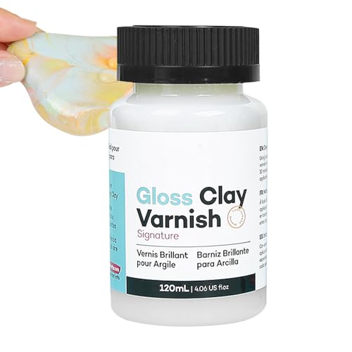 Tondicht Für Lufttrocknenden Ton Glasur, 120ml Lufttrocknender Ton Glasur Wasserfest Lebensmittelecht, Hochglanz, Wasserdicht, Kratzfest, Farbloser Varnish Mit Schimmerndem Effekt Für Töpferei