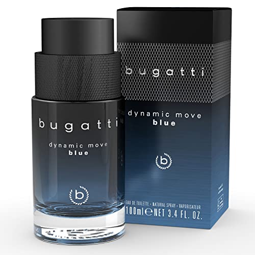 bugatti Parfüm Herren Dynamic Move Blue 100ml I Zitrisch-aromatisches Eau de Parfum Herren I Herren-Duft mit belebender Kombination aus Lavendel, Zitrone & Moschus I maritim, frisch & sinnlich-warm