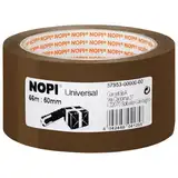 tesa NOPI Packband - vielseitiges Verpackungsband aus Polypropylen, geräuscharm abrollbar - lösungsmittelfrei und abriebfest - 66 m x 50 mm - braun