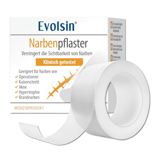 Evolsin® Transparentes Narbenpflaster – für Narben aller Art – Narbenpflaster aus Silikon reduziert sichtbar Narben - für eine einfache Behandlung (200 cm)