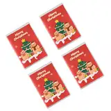 Bestvisse Notizbücher mit 128 Seiten, liniert, weihnachtliche Notizblöcke, 10,7 x 7,6 cm, kleine Notizbücher zum Zeichnen und Schreiben, 4 Stück