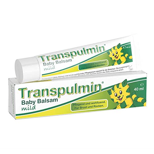 Transpulmin Baby Balsam mild: Wohltuender Erkältungsbalsam für Kinder ab 3 Monaten, bei Erkältung, Husten und Schnupfen, 40 g Balsam