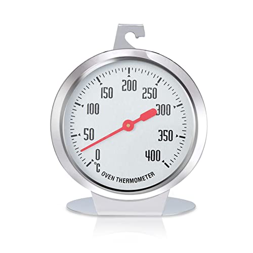 Thermometer für Elektroherd, Backofenthermometer für Gasherd, Edelstahl-Ofenthermometer mit großem Zifferblatt für Küchenbackwaren