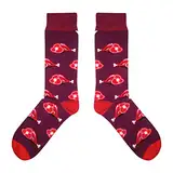 CUP OF SOX - Fleisch/Braten/Grill - Socken in der Pappbecher - Herren und Damen Freizeit Fun Socken, Rot, 41-44