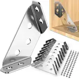 12 Stück Eckverbinder Edelstahl Dreiecksstütze Winkelverbinder Möbelbau Winkel Metall Eckwinkel Dreieck Form Ecke Klammer Mit Schraube, Möbelwinkel Metallwinkel für Holz Möbel Schrank Tisch Stuhl