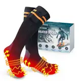 Beheizbare Socken, 5000mAh Wiederaufladbare Heizsocken mit 4 Temperaturen, Waschbare Fußwärmer Elektrisch für Skifahren, Radfahren, Angeln, Camping, Unisex Beheizte Socken