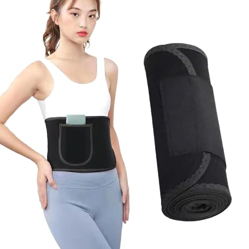 Rixotix Bauchweggürtel, Fitness Gürtel Verstellbarer, Taille Trimmer Gürtel Fitnessgürtel, Schwitzgürtel, Abnehmen Waisttrainer Taillenformer, Bauchgürtel für Herren und Damen(Schwarz)