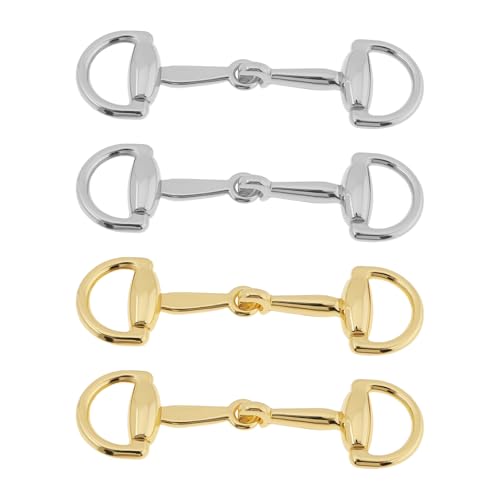 The Lord of the Tools 4 Stück Ersatz-Schuhschnallen aus Zinklegierung 65 Mm Doppelring-Verschluss-Charm für Loafer-Lederschuhe DIY-Reparatur Gold/Silber
