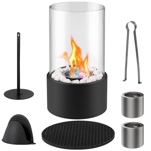 Unique Tischkamin, Tischfeuer Outdoor, Feuertisch mit Isoliermatte, Passendes Isolierwerkzeug, Stimmungsvolle Dekoration, EIN gutes Geschenk für Familie und Freunde