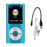 MP3-Player/MP4-Player, MP4-Musikplayer Unterstützt Bis zu 64 GB TF-Karte, Digitaler 1,8-Zoll-LCD-Bildschirm, Tragbarer HiFi-Musikplayer mit Verlustfreiem Sound und Lautsprecher(Blau)