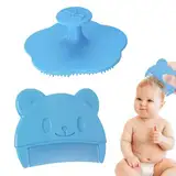 2 Stück milchschorf kamm Blau Milchschorf Baby Entfernen Bürste Schorfkamm Baby Plastik baby kamm milchschorf Silikon Kopfhaut Massagebürste Baby Haarkamm Für Baby Geeignet Für Neugeborene Baby