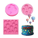 3pack Hot Air Ballon Silikon Fondantformen Für Hochzeitsbabytäsebandkuchen Cupcake Toper Burgenmorschende Dekoration