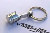 VmG-Store Motor Kolben Chrom Schlüsselanhänger 3D Chrom Motor Schlüssel Tuning Auto Felge