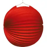 Bunte Lampions aus Papier als Deko für Geburtstag oder Party | Ø22cm, flammhemmend, mit Metallbügel | Papierlampion Laterne Lampion Partydeko, Farbe: Rot