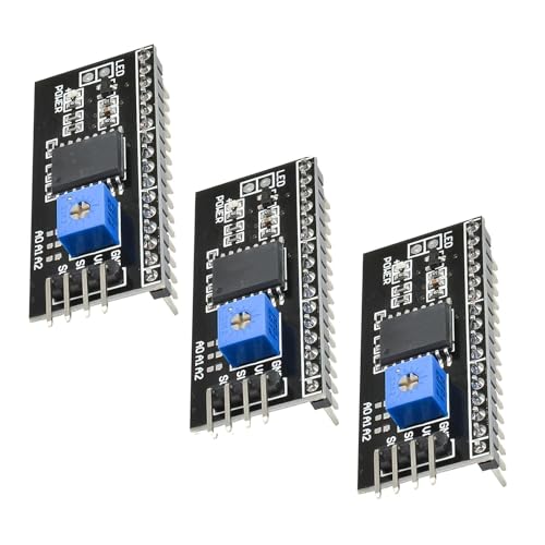 Heemol PCF8574T Erweiterungsboard modul,Serielles Schnittstellenadapter I2C IIC Unterstützung 1602LCD 2004LCD Schwarz 3 Stück.