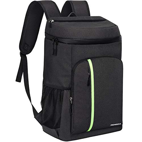 PENGDA Kühlrucksack Groß - 30L Kühltasche Rucksack Isoliert Picknicktasche Wasserdichten Ultraleicht Picknick Rucksack Damen Herren Cooler Bag für Camping, BBQ, Wandern, Picknick (Schwarz)