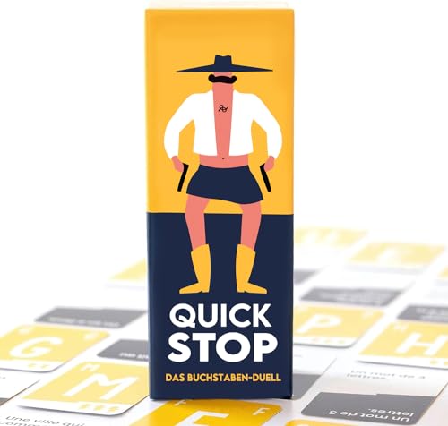 ATM Gaming Quickstop - Das Buchstaben-Duell - Kartenspiel für Jugendliche und Erwachsene - Schnell und Verrückt - 2 bis 7 Spieler - Kartenspiel ab 10 Jahren - Familienspiel
