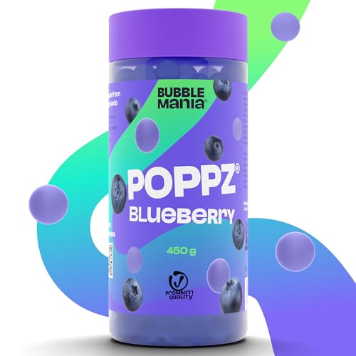 BubbleMania Bubble Tea Perlen Blaubeere für Bubble Tea - Bubbles für Bubble Tea, Popping boba Perlen Blueberry, Tapioka Fruchtperlen und Boba Perlen - 100% vegan und glutenfrei 450g