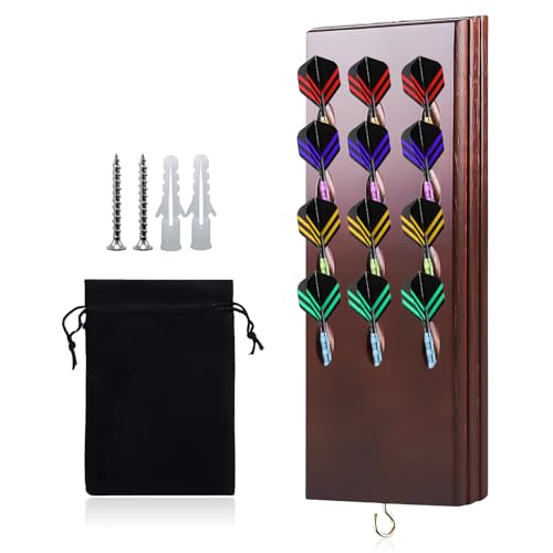 Darthalter aus Holz, Dartständer für Display 12 Darts, Wand Hängen Dart Halter, für Steeldarts und Softdarts, Massivholz Dartpfeile Ständer, Dart Ständer, Dartpfeilhalter für Jede Art von Dartscheibe