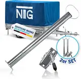 NTG Anhängerstütze | Abstellhöhe 600mm | Stützlast 300kg pro Stütze | verzinkter Stahl | mit und ohne Klemmhalter | extra Robust | Anhänger Stützfuß (Anhängerstütze + Klemmhalter, 2 Stück)