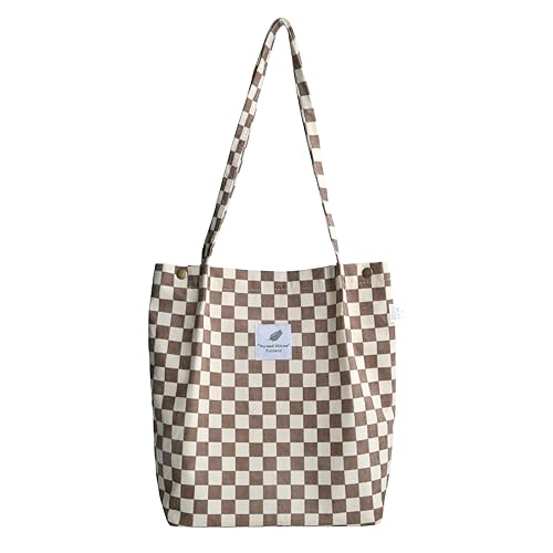 Funtlend Cord Umhängetasche Damen Groß Cord Tasche Damen Cordtasche Cord Shopper Handtasche Schultertasche für Uni Arbeit Mädchen Schule Büro