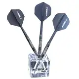 THOR-DARTS The Cube 3-er Dart Display - Acryl Dartständer - Dart Displayständer - Acylic Darts Diplay Stands - Würfel-Dartständer (Clear-Black)