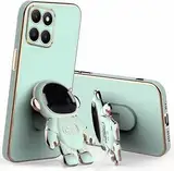 Miagon Kreativ Astronaut Ständer Hülle für Honor X8A,Cute Mädchen Dünn Galvanisierte Schutzhülle Weiches Case Bumper mit Astronaut Halter Kickständer