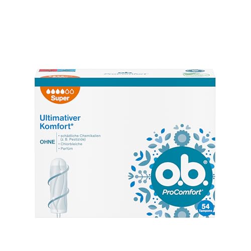 o.b. ProComfort Plus (54 Stück), Tampons für starke Tage, SilkTouch Oberfläche & Dynamic Fit Technologie für mehr Komfort und zuverlässigen Schutz während der Periode