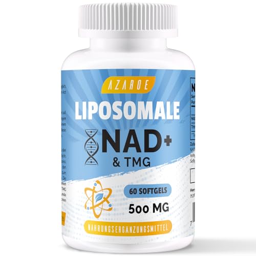 Liposomale NAD+ Softgels 500mg mit TMG 250mg, effizienter als Nicotinamid Ribosid, unterstützt die Zellenergie und gesundes Altern, 60 Softgels (60 stück (1er Pack))