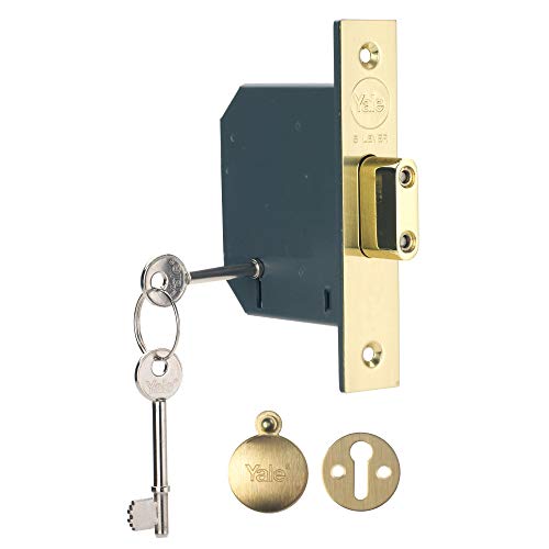 Yale Security 650552205025 Einsteckschloss mit 5 Hebeln, hohe Sicherheit, Messing-Finish, 3 Inch/76 mm