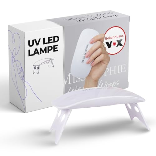 Original Miss Sophie UV LED Lampe I Nagellampe für UV Gel-Nagelfolien I UV-Lampe Nägel I Tragbarer Nageltrockner mit USB-Kabel I 60s/120s Timer I Ideal für Zuhause, Nagelstudio & Reisen