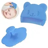 Baby Badebürste, FainFun Milchschorf Baby Entfernen Bürste,Weiche Borsten, 2PCS Kopfhaut Massagebürste Baby, Haarkamm für Baby Geeignet für Neugeborene, Baby.