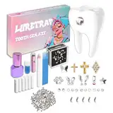 30 Stück Zahnschmuck Zahnstein Schmuck Tooth Gem Kit Zahnschmuck Set Zahnstein Set Tooth Gems Zahn Steinchen Set Enthält 1440 Strasssteine und 5 Marquise-Diamanten